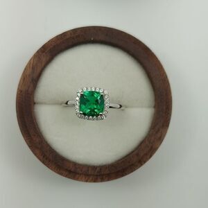 1.4 Carat Emerald Sterling Silver Ring